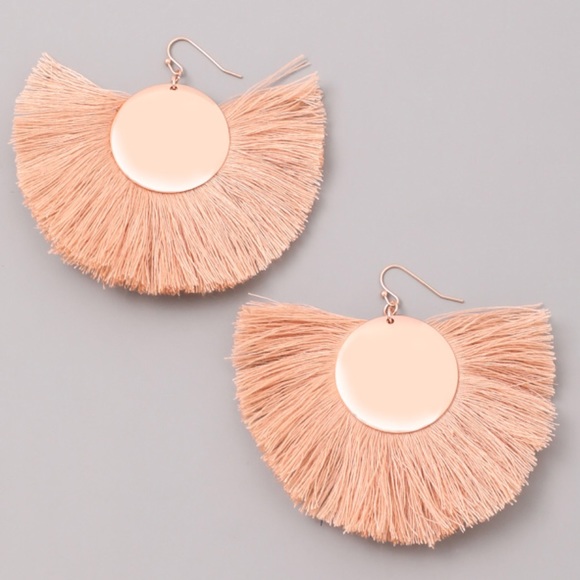 lovenote Jewelry - Fringe Fan Drop Dangle Statement Earrings Tassel
